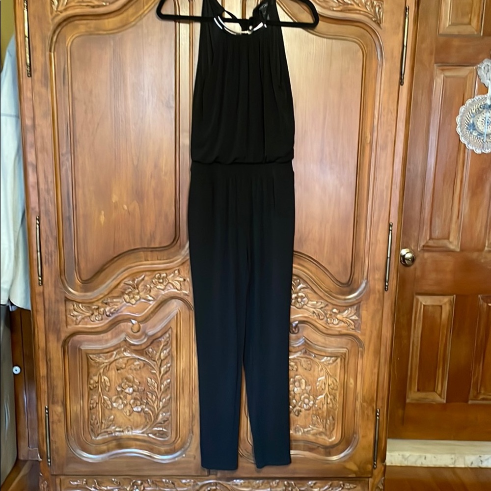 White House Black Market Black Jumpsuit with Halter Neckline Size 0